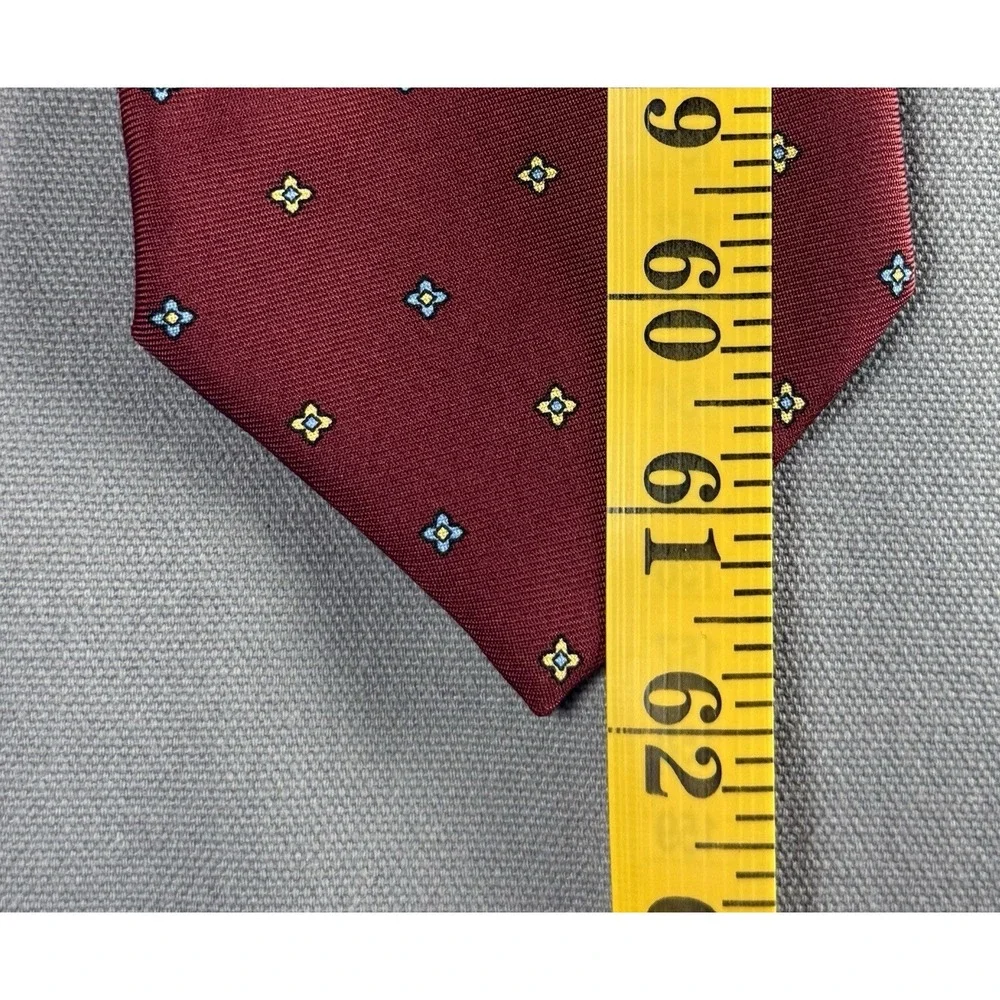 BALENCIAGA Pour Homme Tie Mens Burgundy Silk Geometric Italy 62x3.5